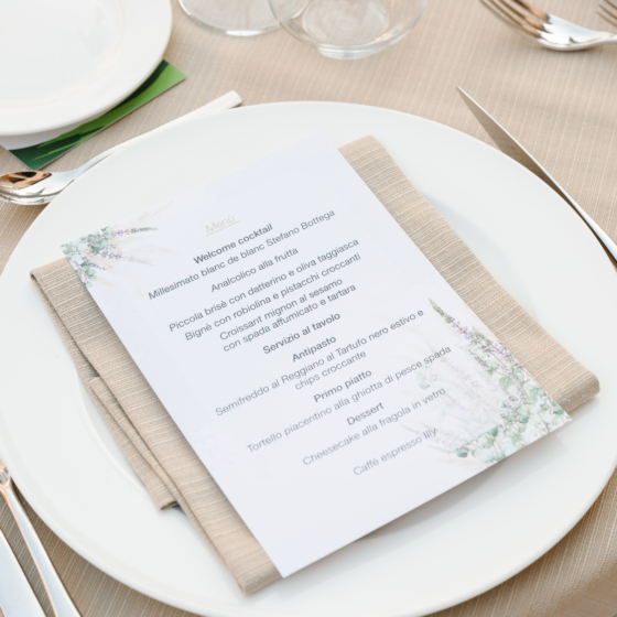 menu personalizzati per eventi